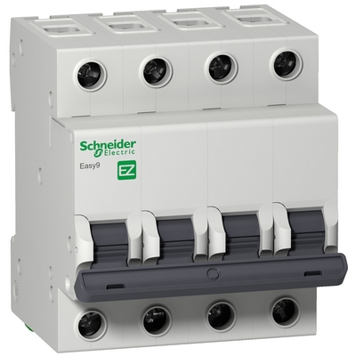 Автоматический выключатель Schneider Electric Easy9, 4-полюса, 16 Ампер, характеристика B, 4,5кА 400В