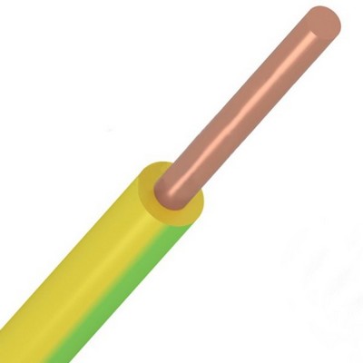 Провод установочный ПуВ (ПВ-1) 2,5 желто-зеленый